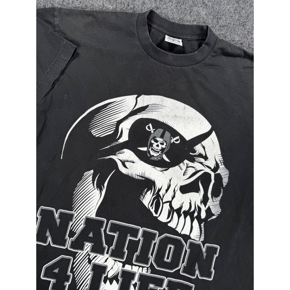 Sports Nation 4 Life Skull Pirate Graphic T Shirt Black Pro Super Heavy XL